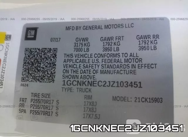 1GCNKNEC2JZ103451 фото 10