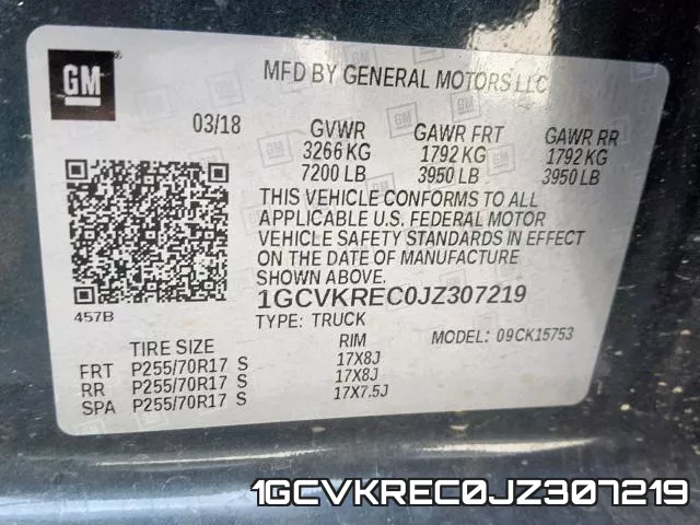 1GCVKREC0JZ307219 фото 2