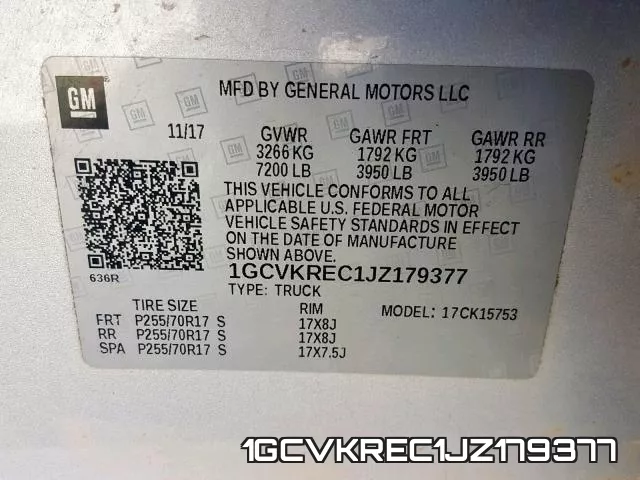 1GCVKREC1JZ179377 фото 2
