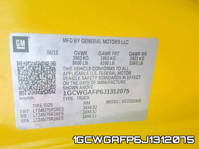 1GCWGAFP6J1312075 фото 2