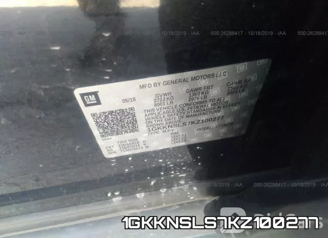 1GKKNSLS7KZ100277 фото 10