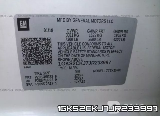 1GKS2CKJ7JR233997 фото 10