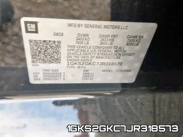 1GKS2GKC7JR318573 фото 2