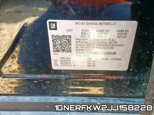 1GNERFKW2JJ158228 фото 2
