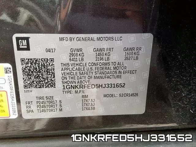 1GNKRFED5HJ331652 фото 2