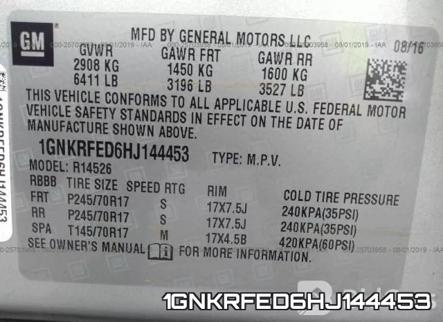 1GNKRFED6HJ144453 фото 10