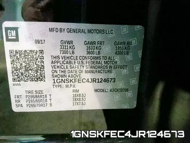 1GNSKFEC4JR124673 фото 2