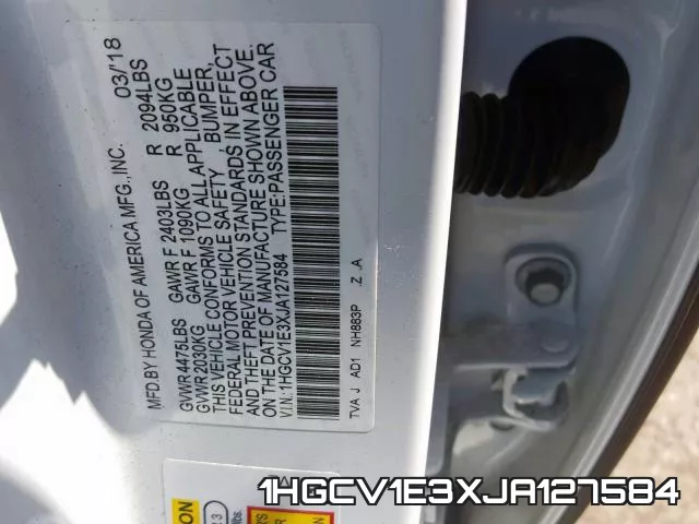 1HGCV1E3XJA127584 фото 2