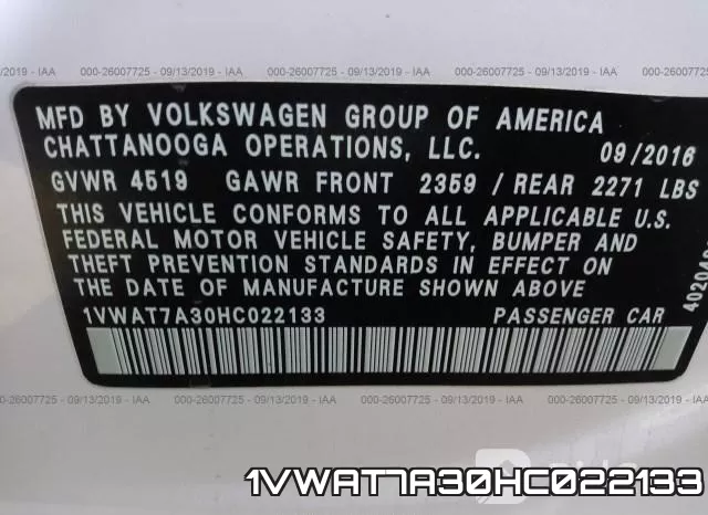 1VWAT7A30HC022133 фото 10