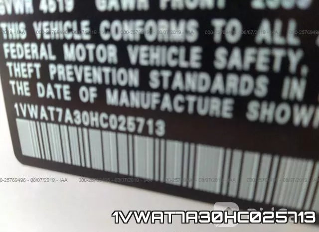 1VWAT7A30HC025713 фото 10