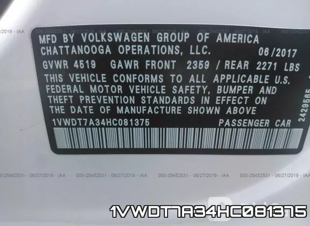 1VWDT7A34HC081375 фото 10