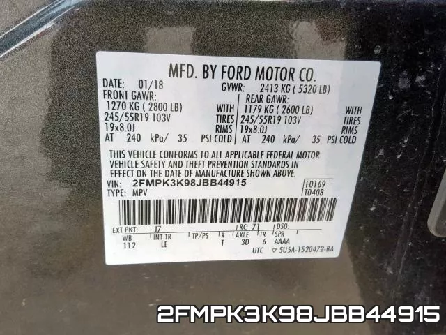 2FMPK3K98JBB44915 фото 2