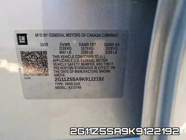 2G11Z5SA9K9122192 фото 2