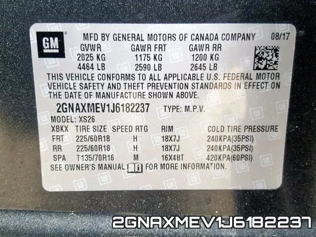 2GNAXMEV1J6182237 фото 2