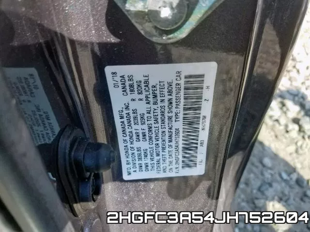 2HGFC3A54JH752604 фото 2