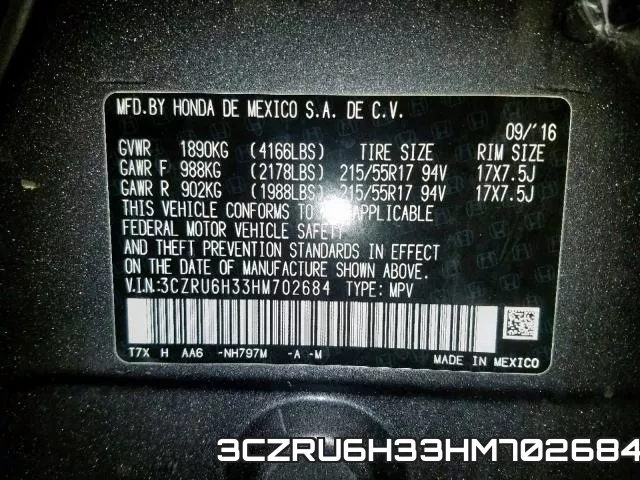 3CZRU6H33HM702684 фото 2