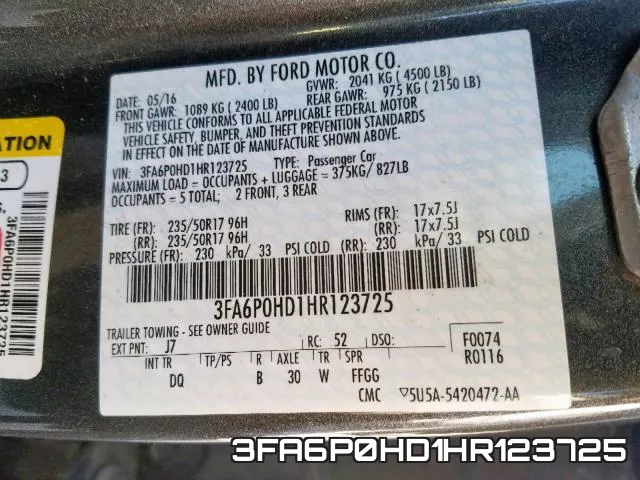 3FA6P0HD1HR123725 фото 2