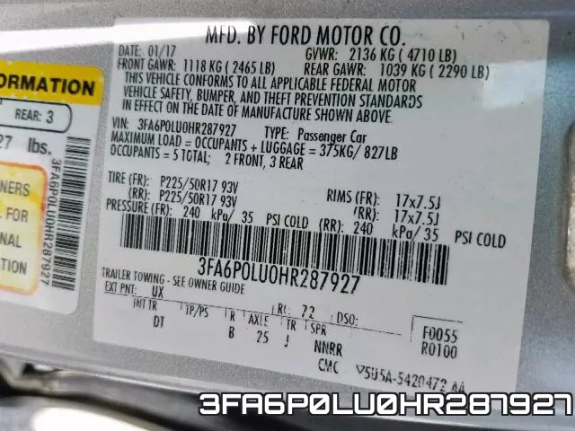 3FA6P0LU0HR287927 фото 2