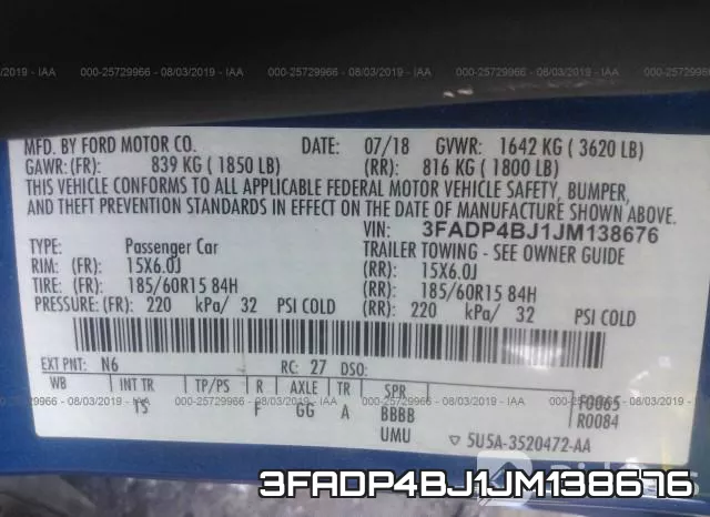 3FADP4BJ1JM138676 фото 10