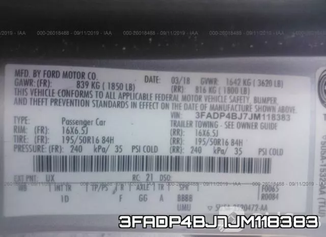 3FADP4BJ7JM118383 фото 10