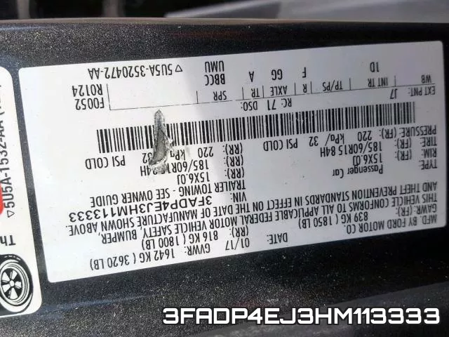 3FADP4EJ3HM113333 фото 2