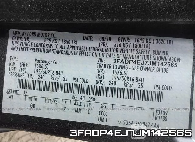 3FADP4EJ7JM142565 фото 10