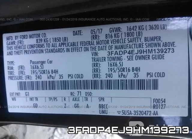 3FADP4EJ9HM139273 фото 10
