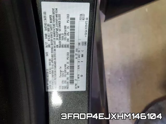 3FADP4EJXHM146104 фото 2