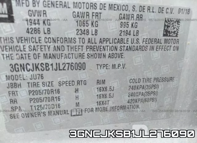 3GNCJKSB1JL276090 фото 10