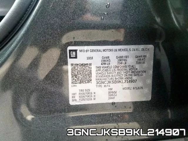 3GNCJKSB9KL214907 фото 2
