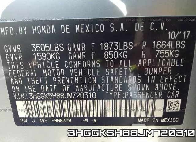 3HGGK5H88JM720310 фото 10