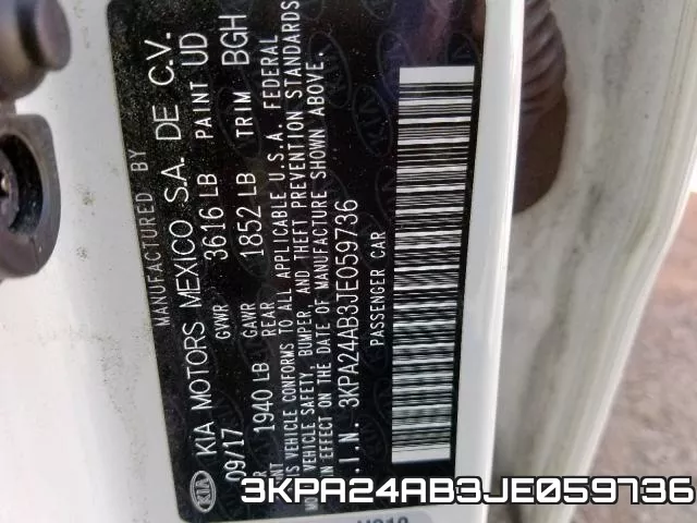3KPA24AB3JE059736 фото 2