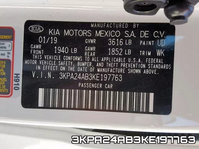 3KPA24AB3KE197763 фото 2