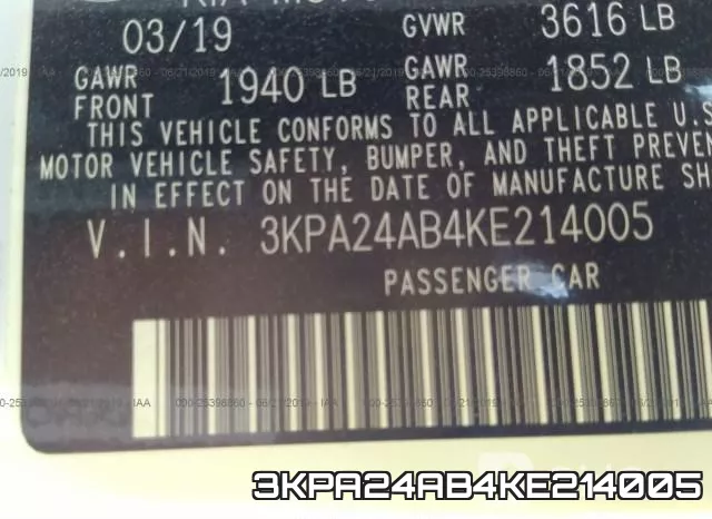 3KPA24AB4KE214005 фото 10