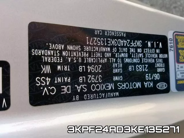 3KPF24AD3KE135271 фото 2
