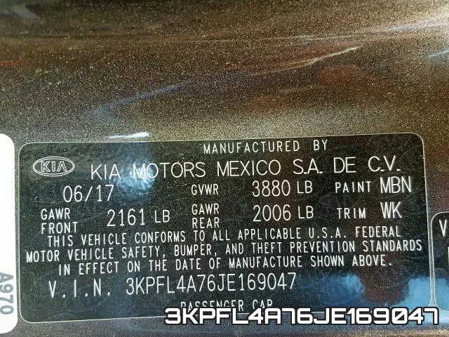 3KPFL4A76JE169047 фото 2