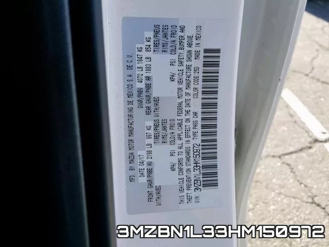 3MZBN1L33HM150972 фото 2