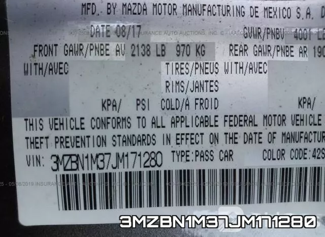 3MZBN1M37JM171280 фото 10