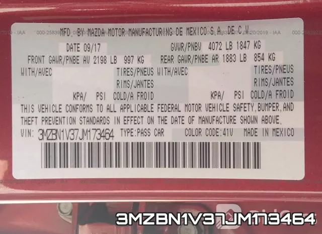 3MZBN1V37JM173464 фото 8
