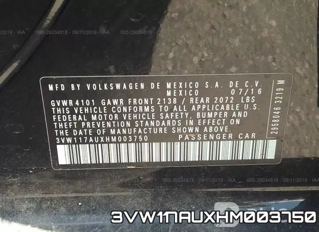 3VW117AUXHM003750 фото 10