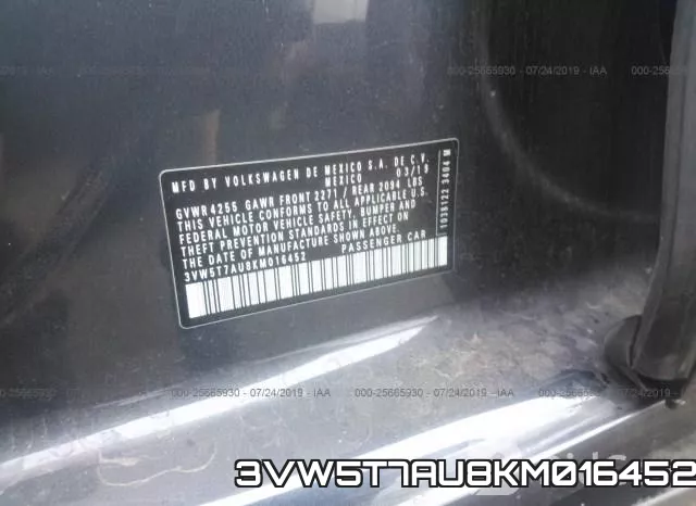 3VW5T7AU8KM016452 фото 10