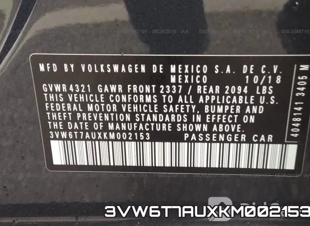 3VW6T7AUXKM002153 фото 10