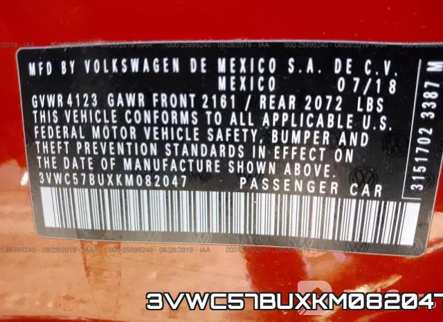 3VWC57BUXKM082047 фото 10