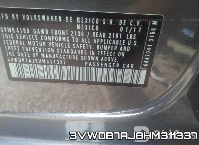 3VWDB7AJ8HM311337 фото 10