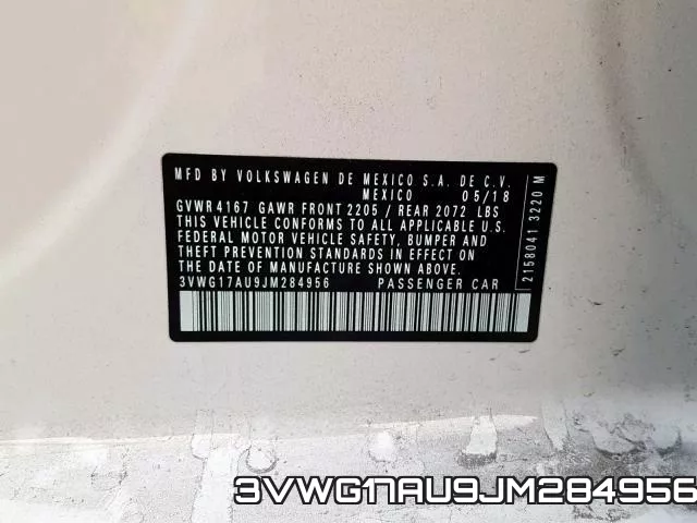 3VWG17AU9JM284956 фото 2