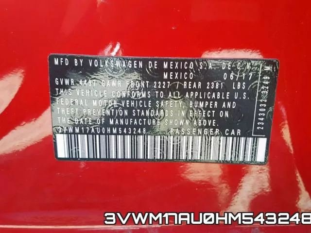 3VWM17AU0HM543248 фото 2