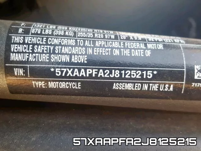 57XAAPFA2J8125215 фото 2