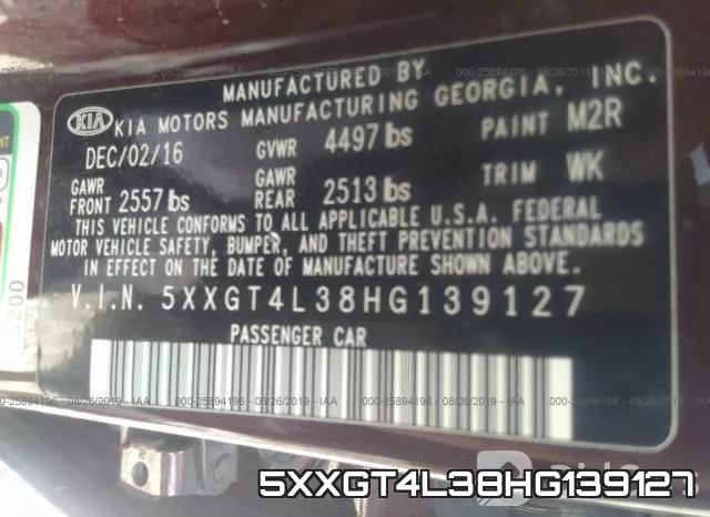 5XXGT4L38HG139127 фото 10