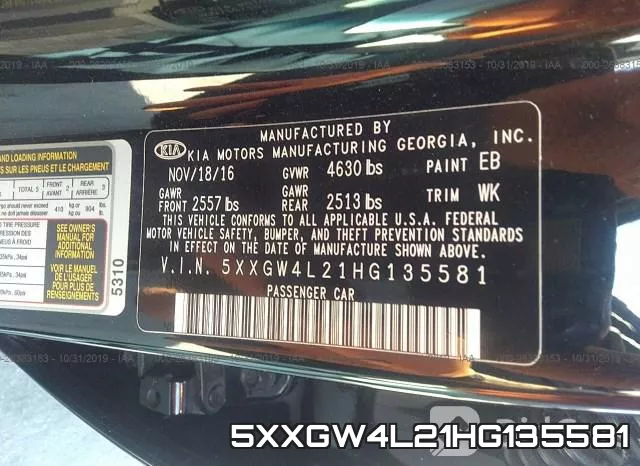 5XXGW4L21HG135581 фото 10