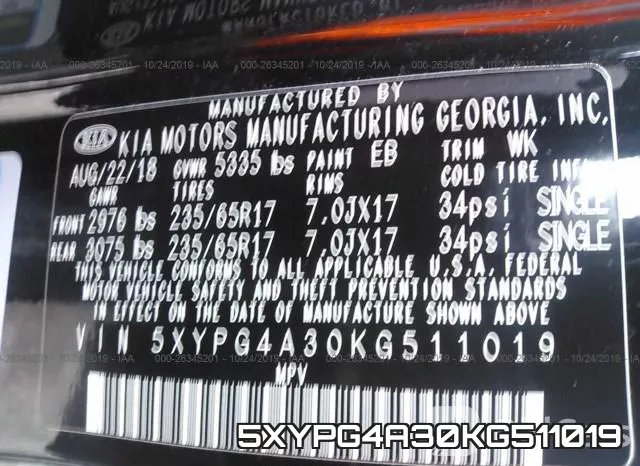 5XYPG4A30KG511019 фото 10